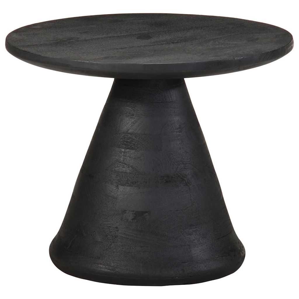 Table d'appoint noir Ø50x40 cm bois de manguier massif