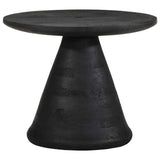 Table d'appoint noir Ø50x40 cm bois de manguier massif