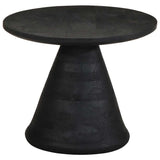 Table d'appoint noir Ø50x40 cm bois de manguier massif