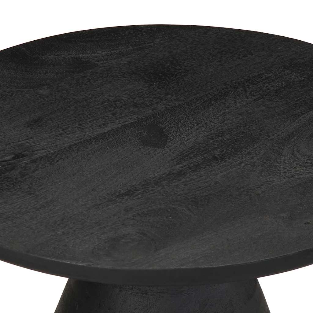 Table d'appoint noir Ø50x40 cm bois de manguier massif