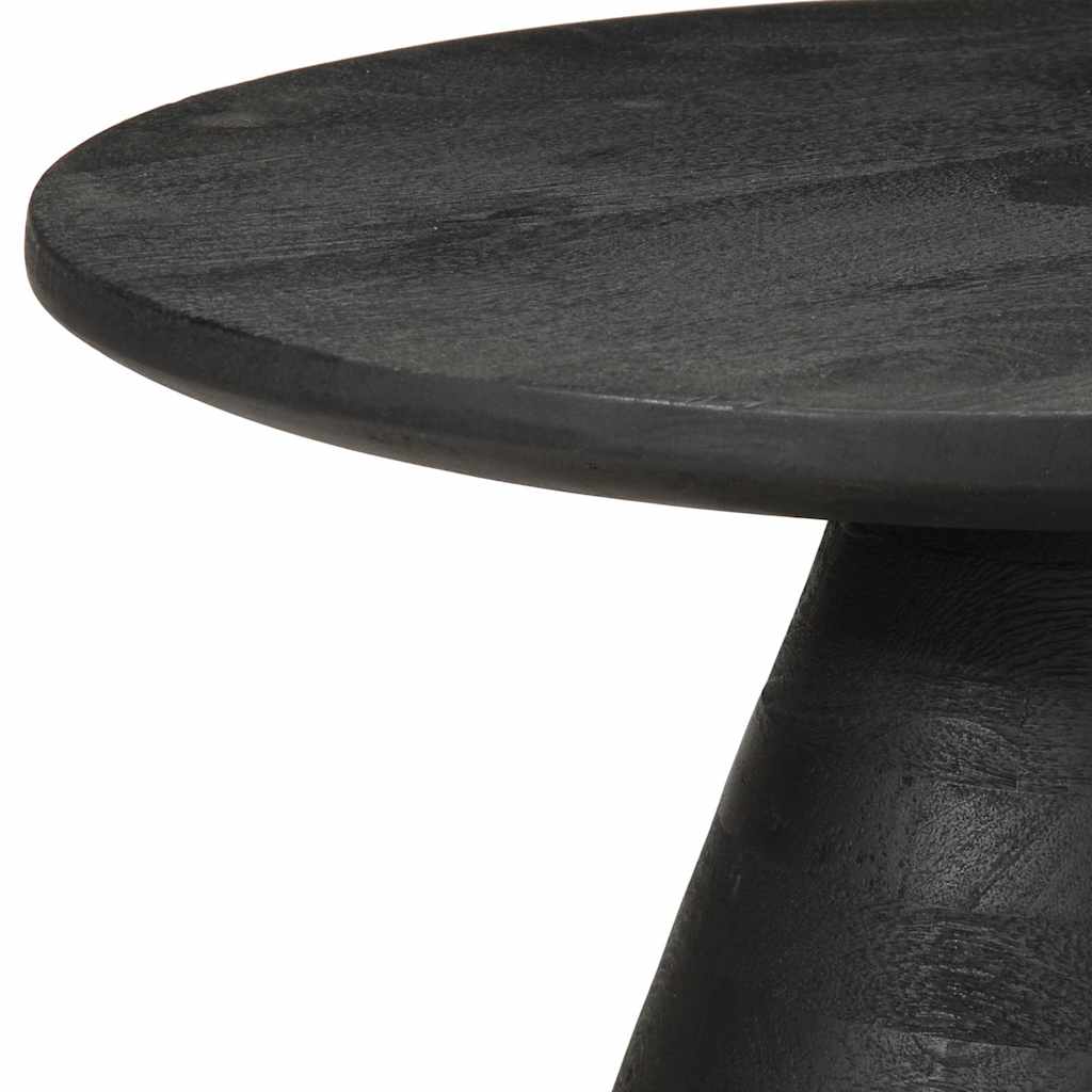 Table d'appoint noir Ø50x40 cm bois de manguier massif