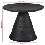 Table d'appoint noir Ø50x40 cm bois de manguier massif