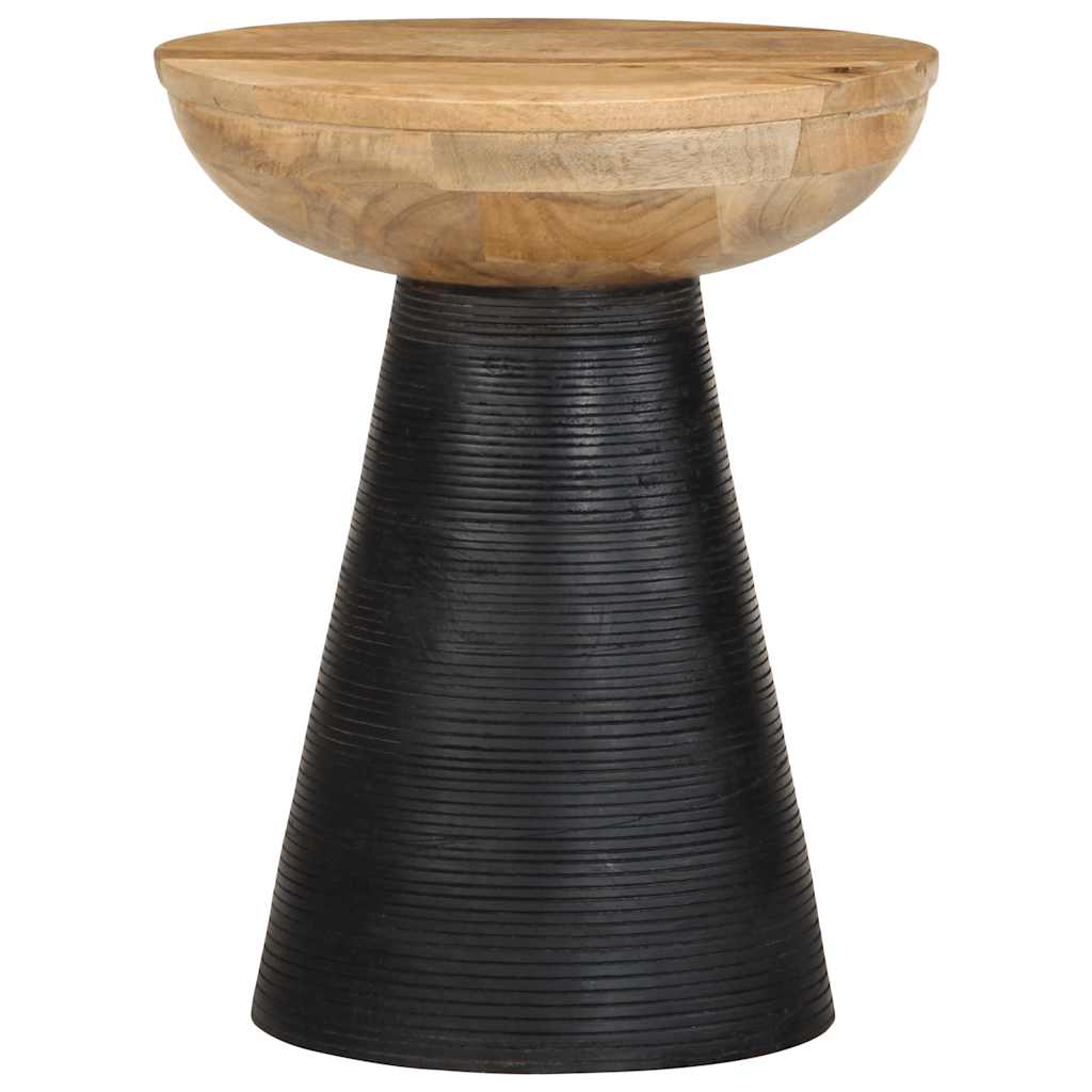 Table d'appoint noir Ø37x45 cm bois de manguier massif