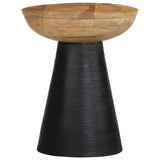 Table d'appoint noir Ø37x45 cm bois de manguier massif