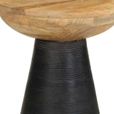 Table d'appoint noir Ø37x45 cm bois de manguier massif