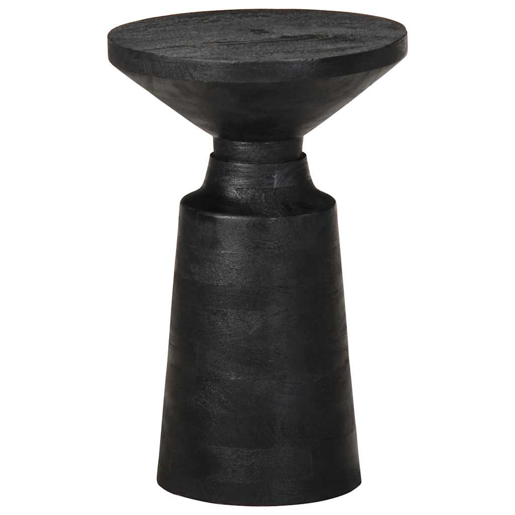 Table d'appoint noir Ø33x50 cm bois de manguier massif