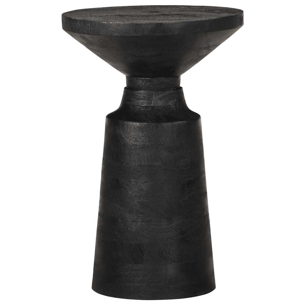 Table d'appoint noir Ø33x50 cm bois de manguier massif