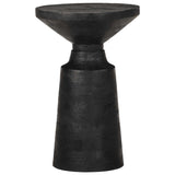 Table d'appoint noir Ø33x50 cm bois de manguier massif