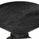 Table d'appoint noir Ø33x50 cm bois de manguier massif