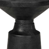 Table d'appoint noir Ø33x50 cm bois de manguier massif