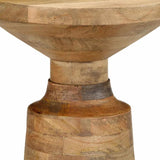 Table d'appoint Ø33x50 cm bois de manguier massif