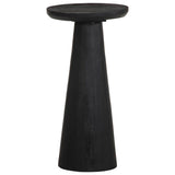 Table d'appoint noir Ø30x60 cm bois de manguier massif