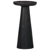 Table d'appoint noir Ø30x60 cm bois de manguier massif