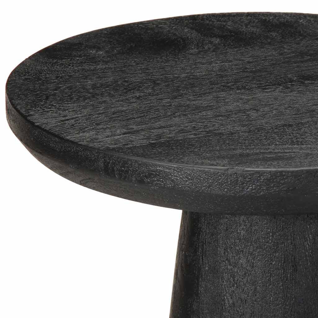 Table d'appoint noir Ø30x60 cm bois de manguier massif