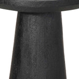 Table d'appoint noir Ø30x60 cm bois de manguier massif