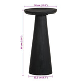 Table d'appoint noir Ø30x60 cm bois de manguier massif