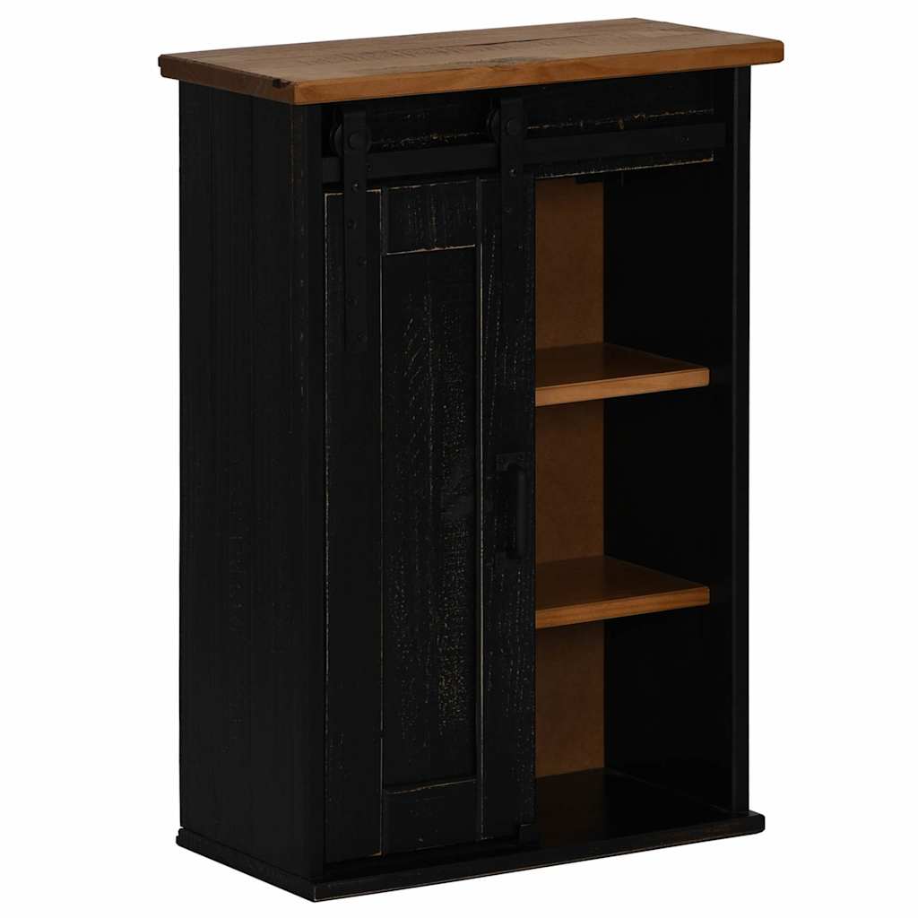 Armoire suspendue HALDEN porte coulissante noir 49x22,5x70 cm