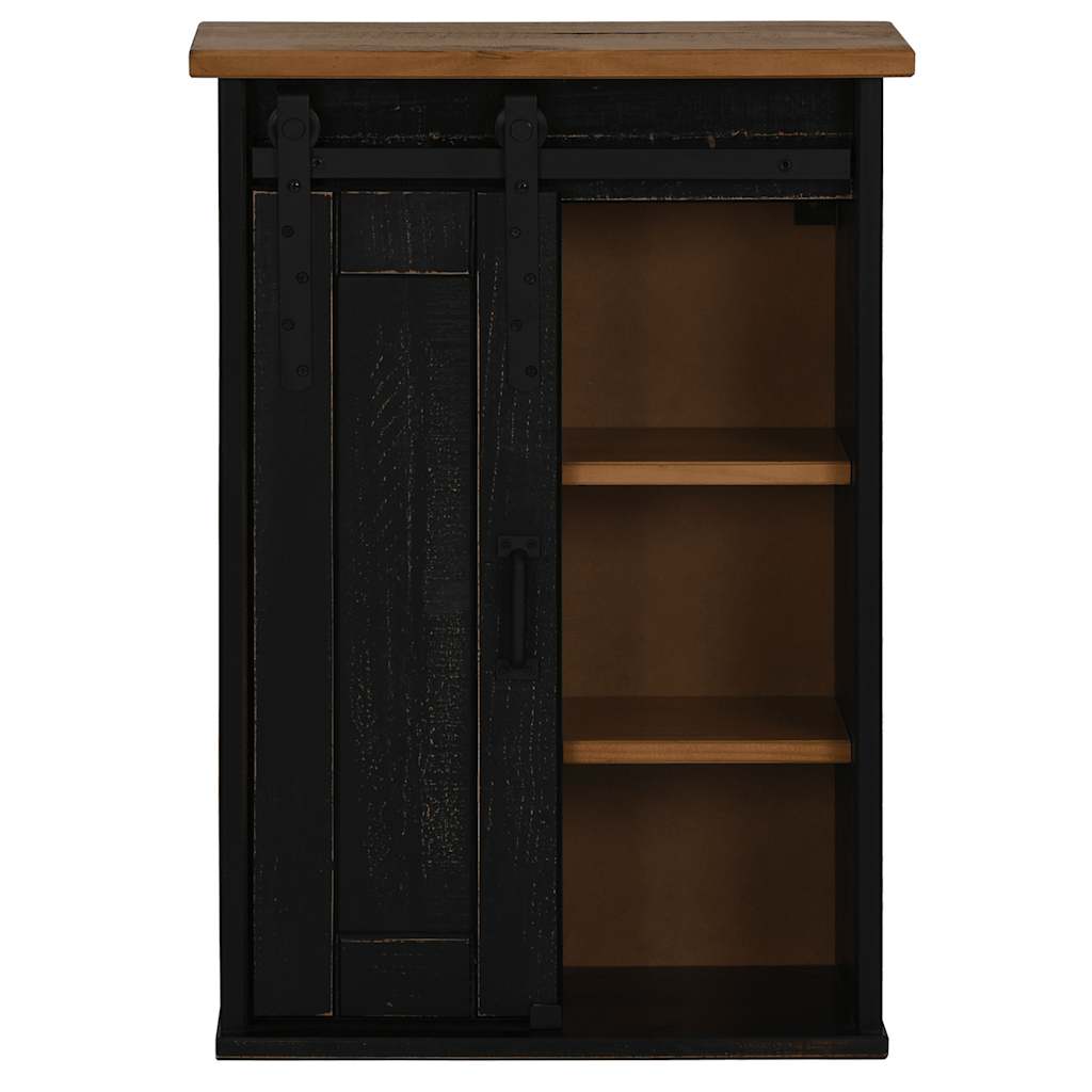 Armoire suspendue HALDEN porte coulissante noir 49x22,5x70 cm