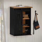 HALDEN hanging cabinet with sliding door black 49x22.5x70 cm