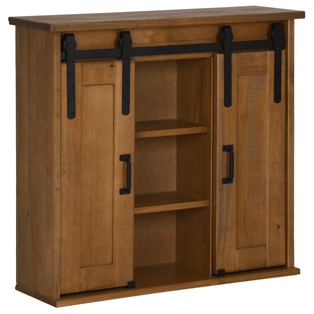 Armoire suspendue HALDEN 2 portes coulissantes 75x22,5x70cm pin