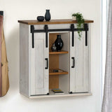 HALDEN hanging cabinet 2 sliding doors white pine