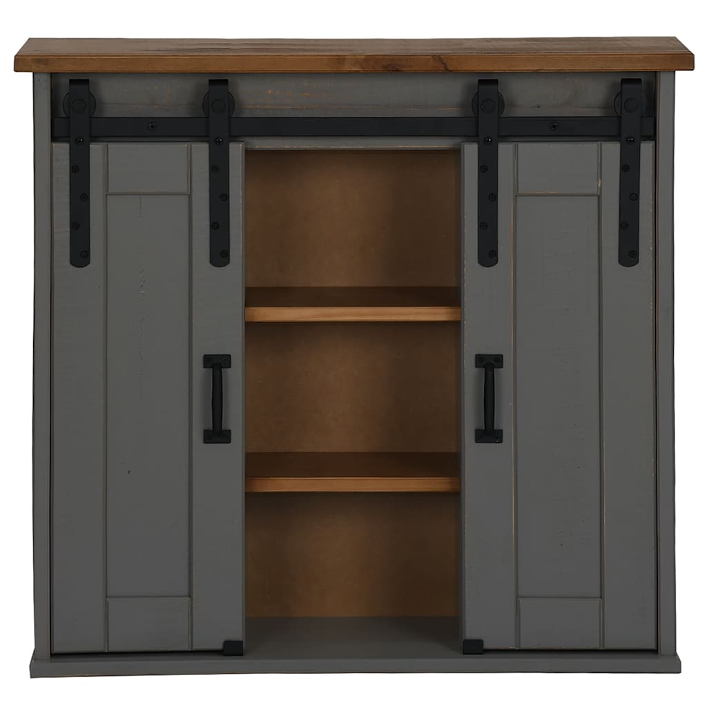 Armoire suspendue HALDEN 2 portes coulissantes gris pin