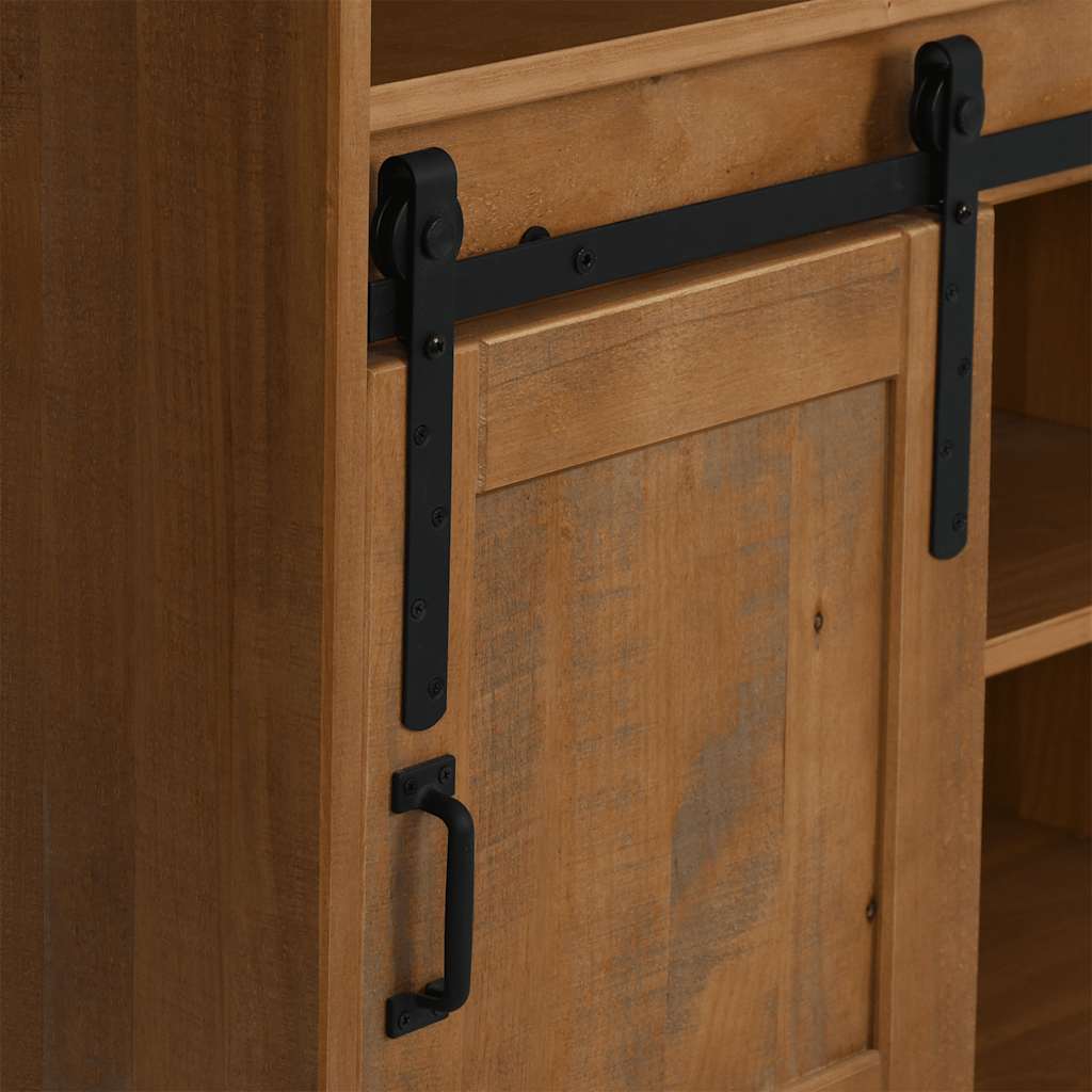 Armoire à vin HALDEN avec casiers à vin porte coulissante pin