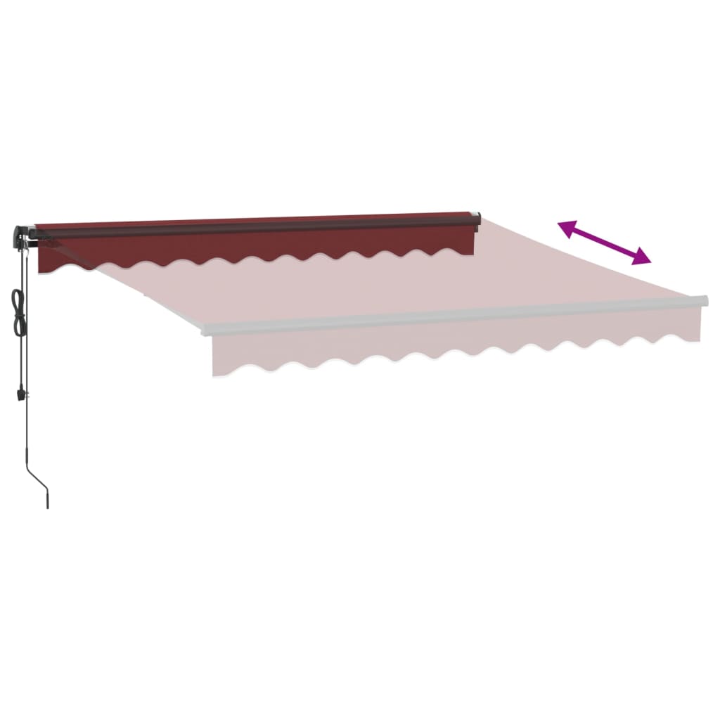 Auvent rétractable automatique bordeaux 300x250 cm