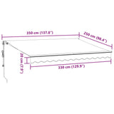 Auvent rétractable automatique bordeaux 350x250 cm