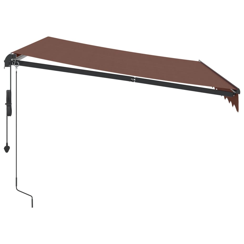 Auvent rétractable automatique avec LED marron 300x250 cm