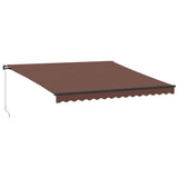 Manual retractable awning with LED brown 400x300 cm