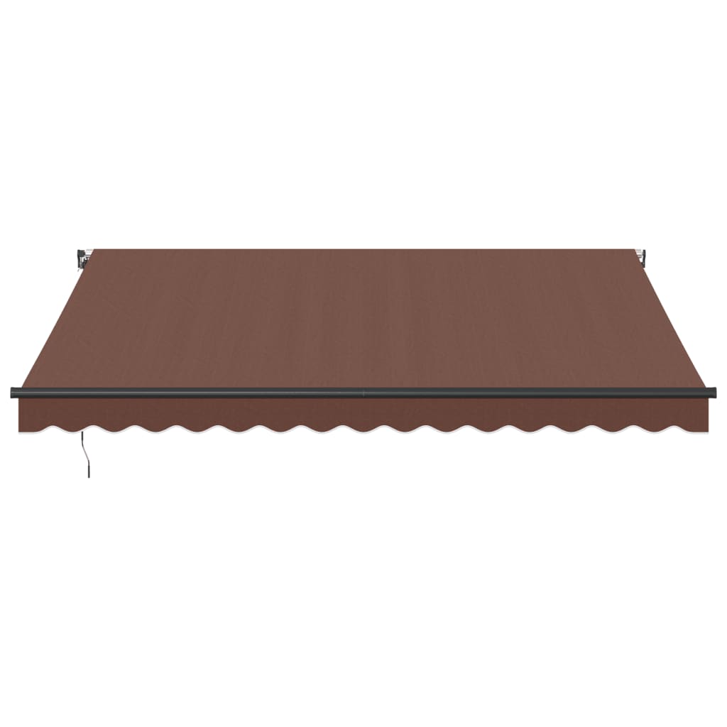 Manual retractable awning with LED brown 400x300 cm