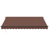 Manual retractable awning with LED brown 400x300 cm