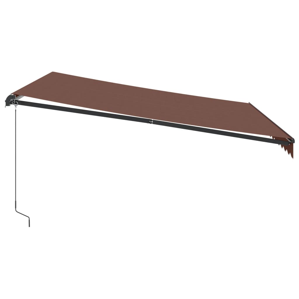 Manual retractable awning with LED brown 400x300 cm