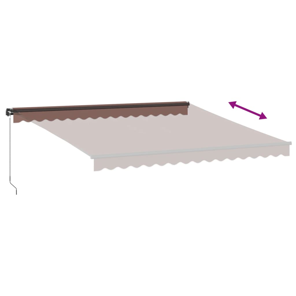 Manual retractable awning with LED brown 400x300 cm