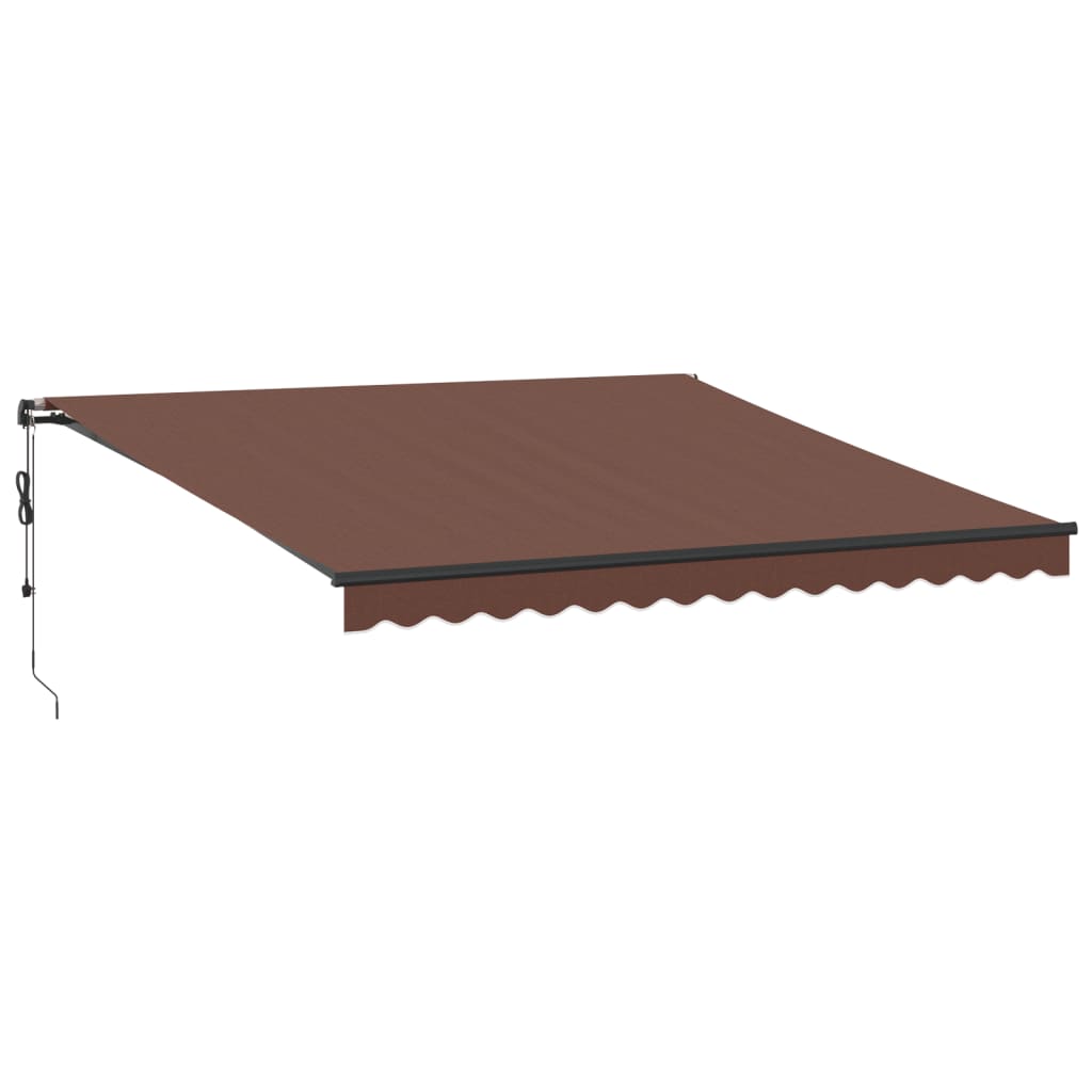 Automatic retractable awning with LED brown 400x300 cm