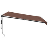 Automatic retractable awning with LED brown 400x300 cm