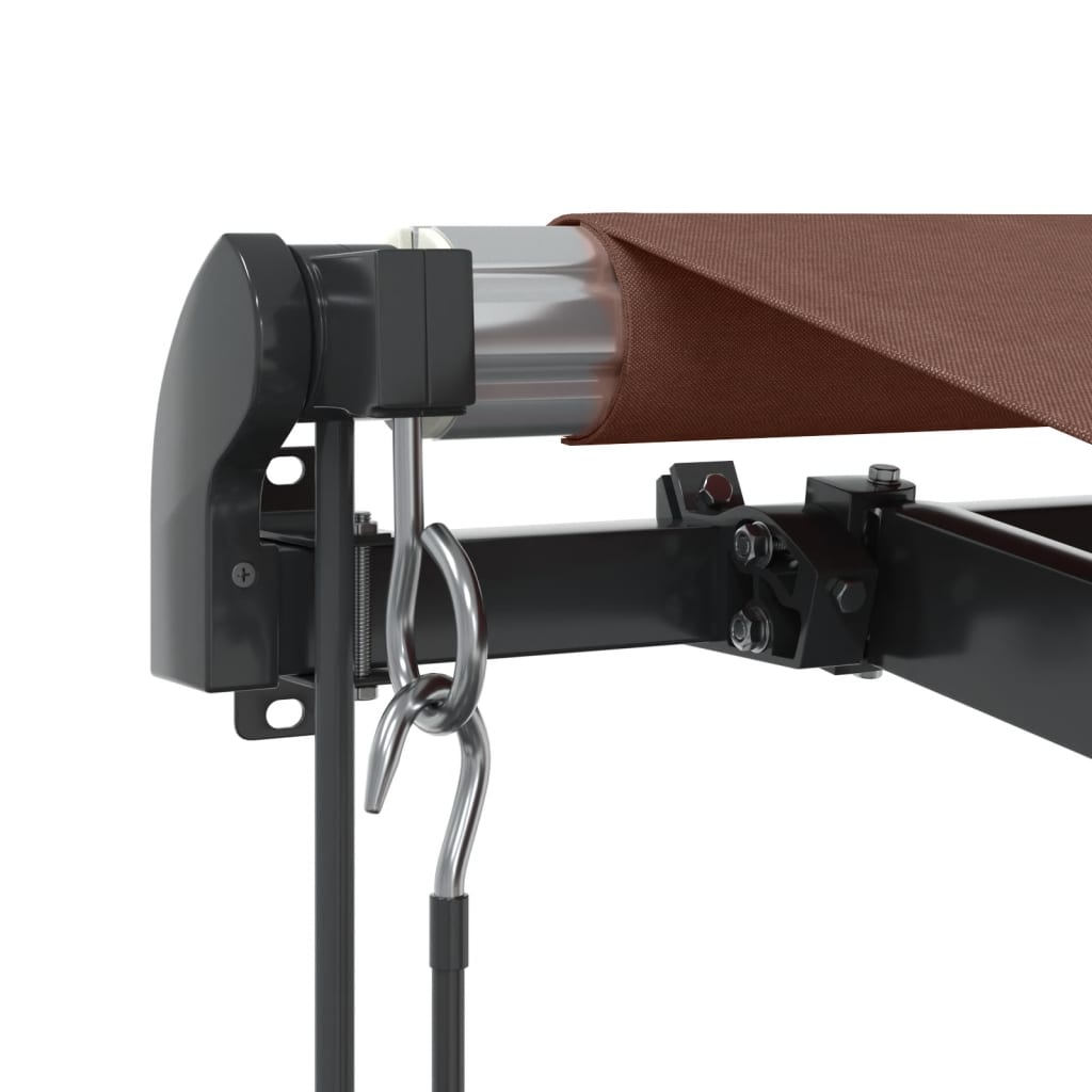 Automatic retractable awning with LED brown 400x300 cm