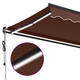 Automatic retractable awning with LED brown 400x300 cm