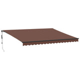 Automatic retractable awning with LED brown 450x300 cm