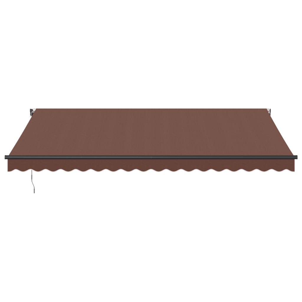 Automatic retractable awning with LED brown 450x300 cm