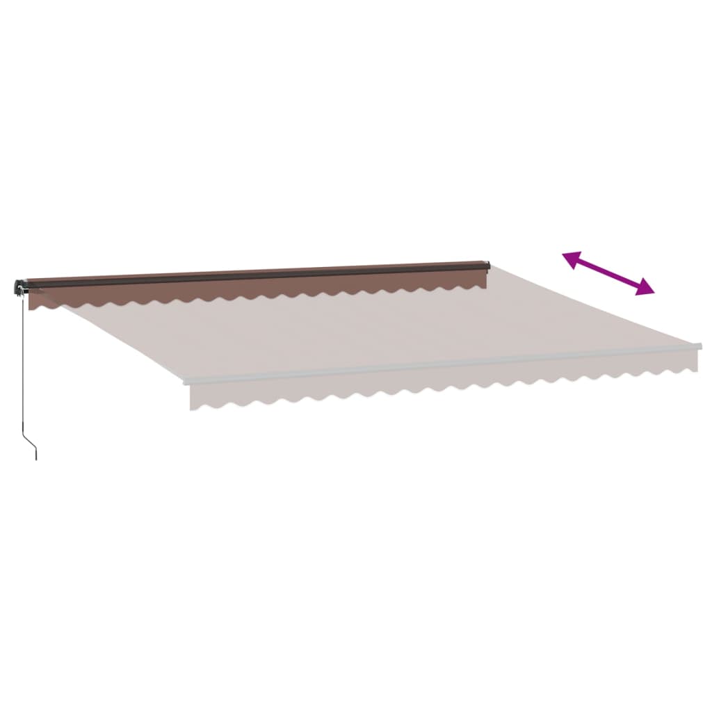 Brown retractable manual awning 500x300 cm