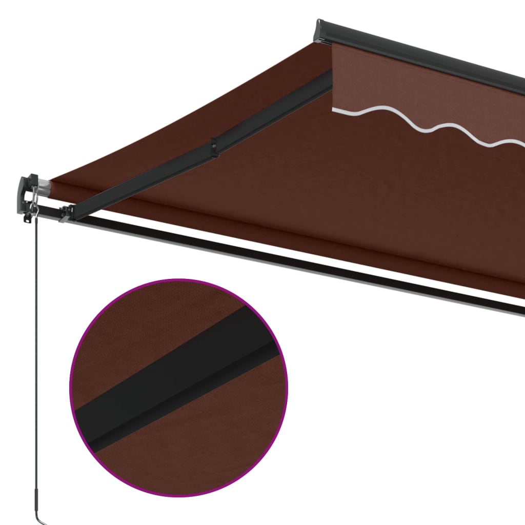 Brown retractable manual awning 500x300 cm