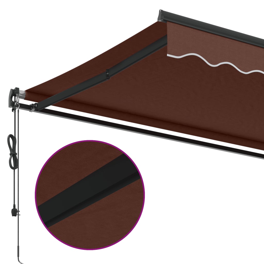 Auvent rétractable automatique marron 500x300 cm