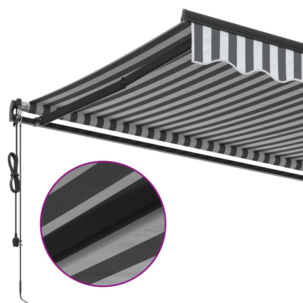 Automatic retractable awning anthracite and white 300x250 cm