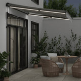 Automatic retractable awning with LED anthracite and white