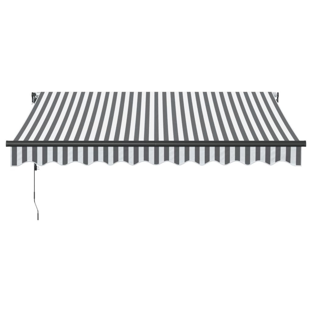 Automatic retractable awning with LED anthracite and white