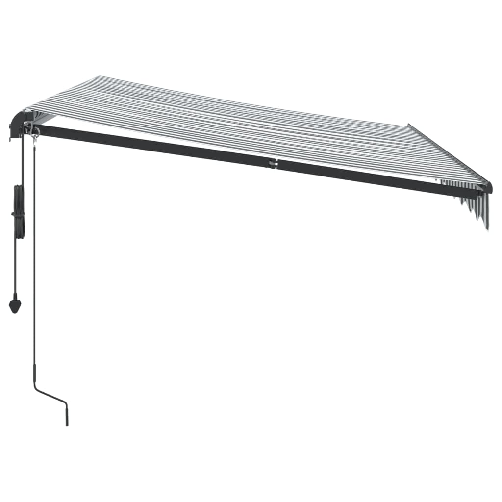 Automatic retractable awning with LED anthracite and white