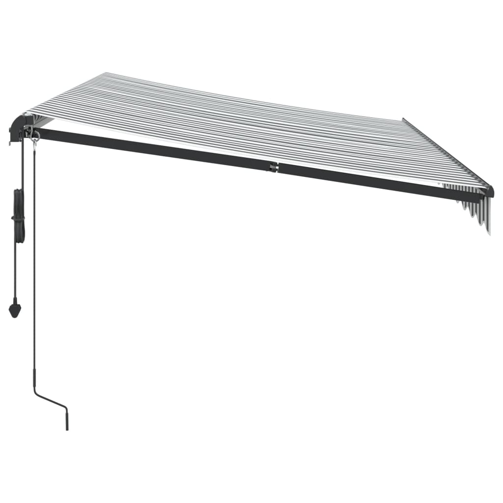 Automatic retractable awning anthracite and white 350x250 cm