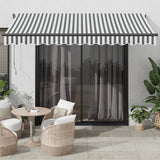 Automatic retractable awning anthracite and white 350x250 cm